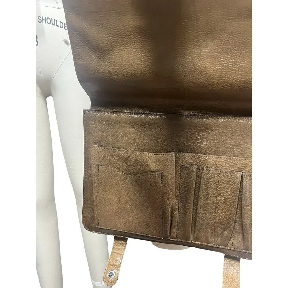 Vtg Weathered Pebbled Leather Portfolio Briefcase Detachable Shoulder Strap